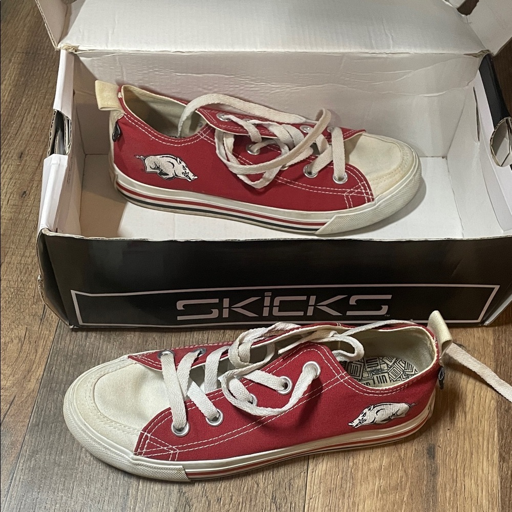 Slicks Red Canvas Sneakers
